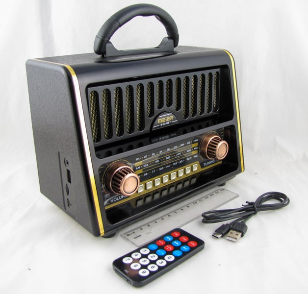 Радиоприёмник M-2030BT (FM/AM/SW) USB, TF, шнур TYPE-C, встроен. аккум., пульт, Bluetooth