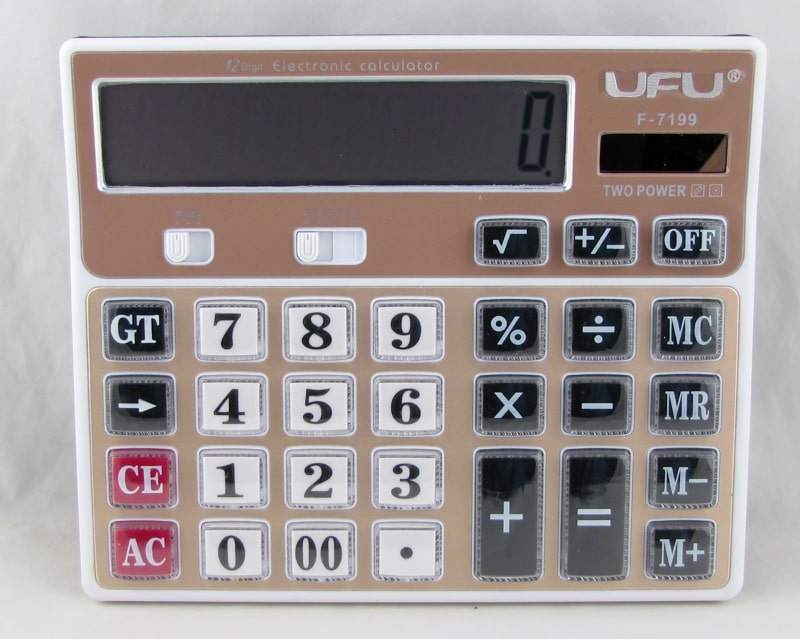 Калькулятор 7199 (F-7199) 12 разр., большой экран, солнечная батарея UFU