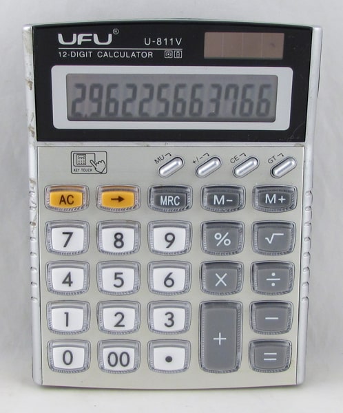 Калькулятор 811 (U-811V) 12 разр.,  средний, с сонечной батареей UFU