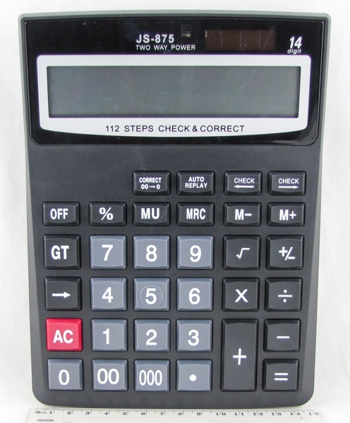 Калькулятор 875 (JS-875) 14 разр. большой экран, CHECK