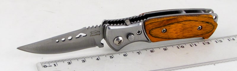 Нож 915 (A915) малый выкидной с деревяной ручкой
