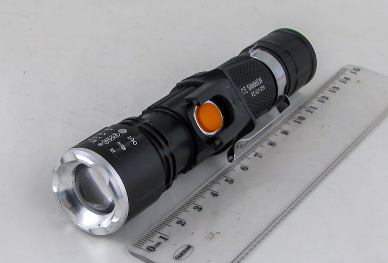 Фонарь светодиодный RE-521-P50 (1 мощ.+ 1 больш., мигалка красн., акк., USB) с магнитом, zoom