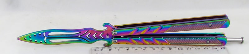 Нож бабочка раскладной 6 (EK-3C) тренировочный цветной