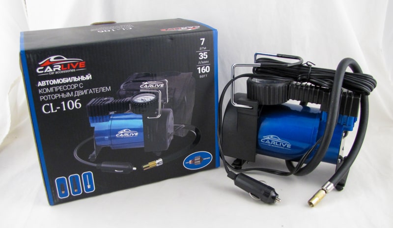 Компрессор автомобильный CL-106 7 Атм. 35л/мин. 160W Carlive