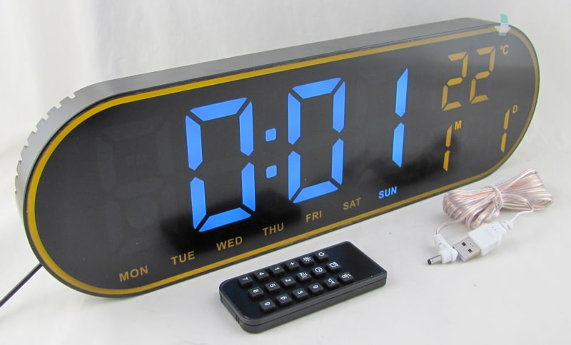 Часы-будильник электронные GH-8021 (белые+оранжевые цифры) с температурой, с датой, с пультом
