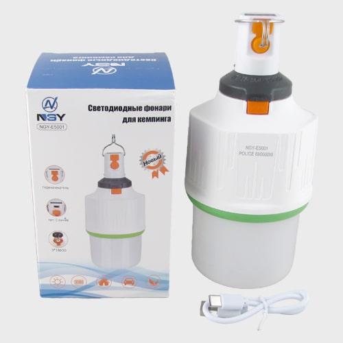 Фонарь для кемпинга NGY-E5001 (1 больш., шнур TYPE-C) выдвижная лампа, подвесной