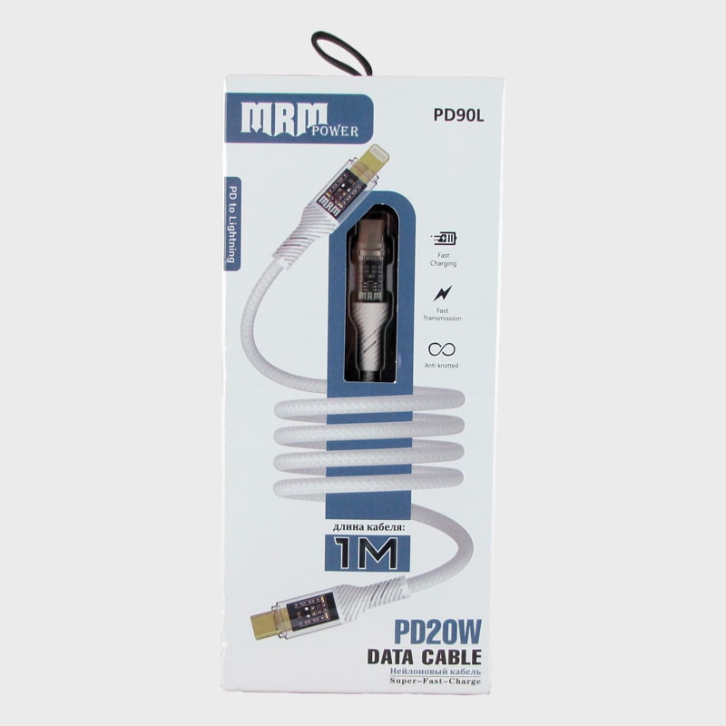 Кабель TYPE-C - LIGHTNING 1,2м PD-90L серебристый 20W
