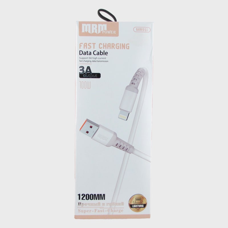 Кабель LIGHTNING 1,2м MR-91-IP 3A белый гибкий в короб.