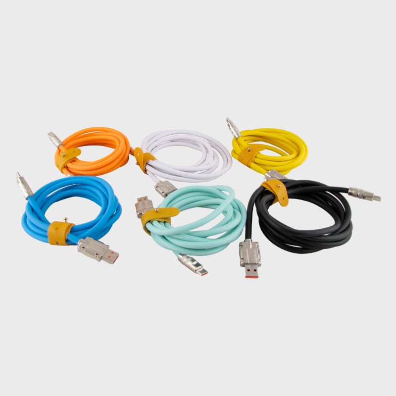 Кабель TYPE-C 2м R-120A-TC 6A 120W O6mm силиконовый с застежкой