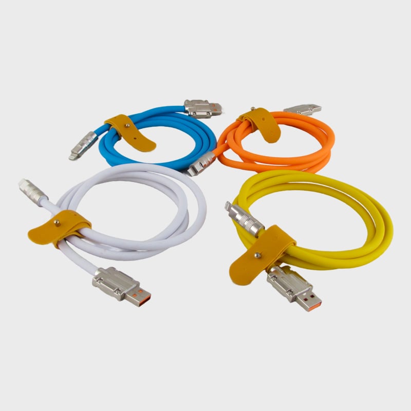 Кабель LIGHTNING 1м R-120-IP 6A 120W O6mm силиконовый с застежкой