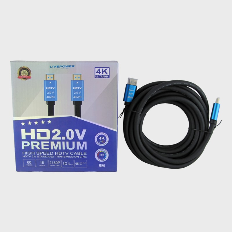 Кабель HDMI-HDMI 5м 4K 2.0 4K03 (A2587) силиконовый высокоскоростной в коробке