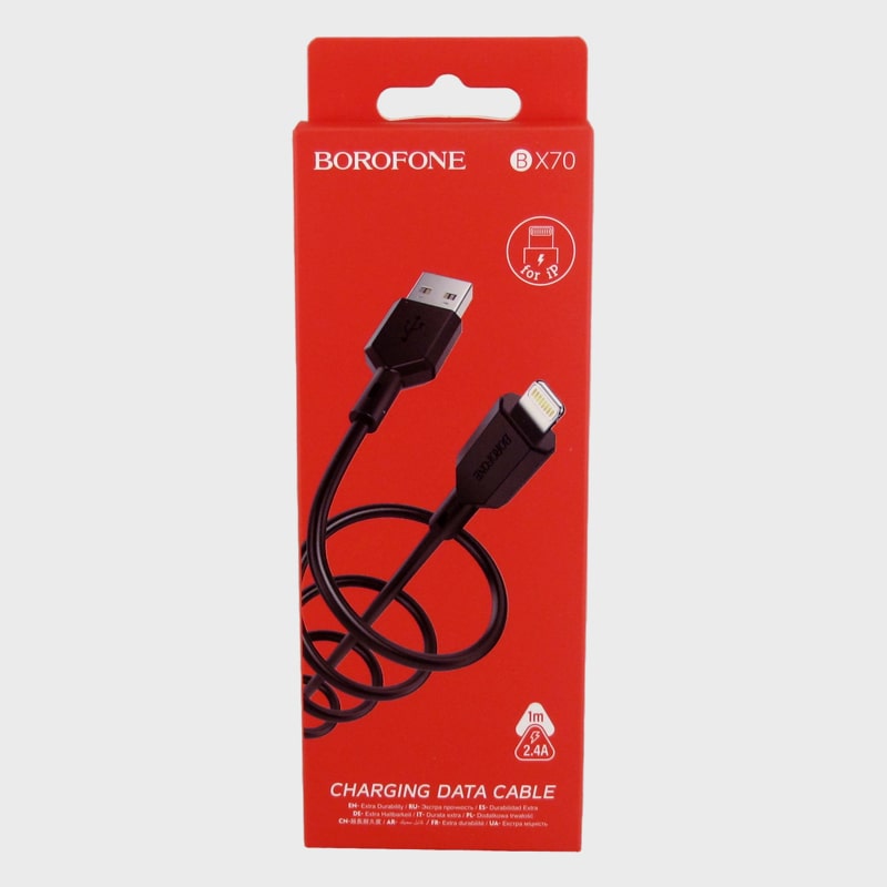 Кабель LIGHTNING 1м BX-70-IP 2,4A в короб. черный BOROFONE