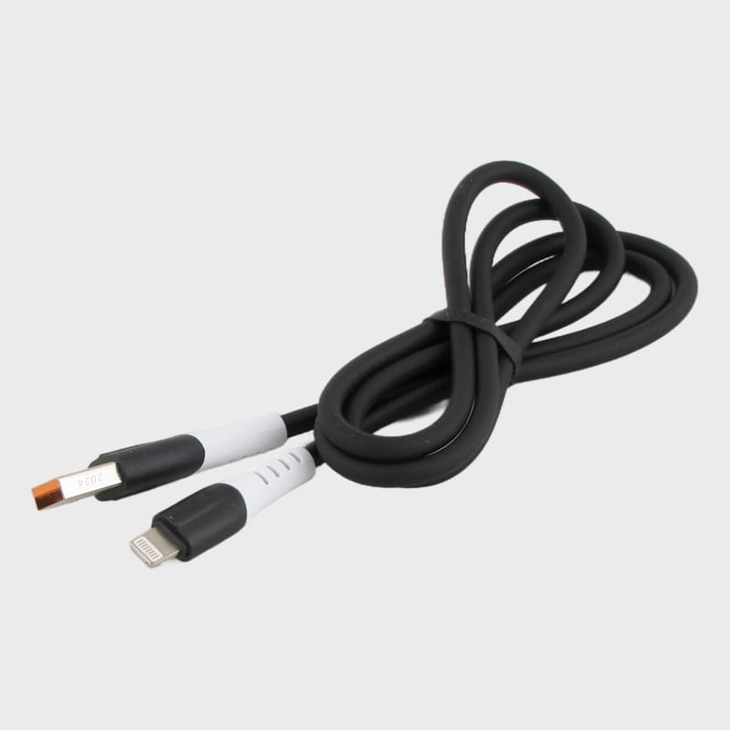 Кабель LIGHTNING 1м R-82-IP силиконовый черный