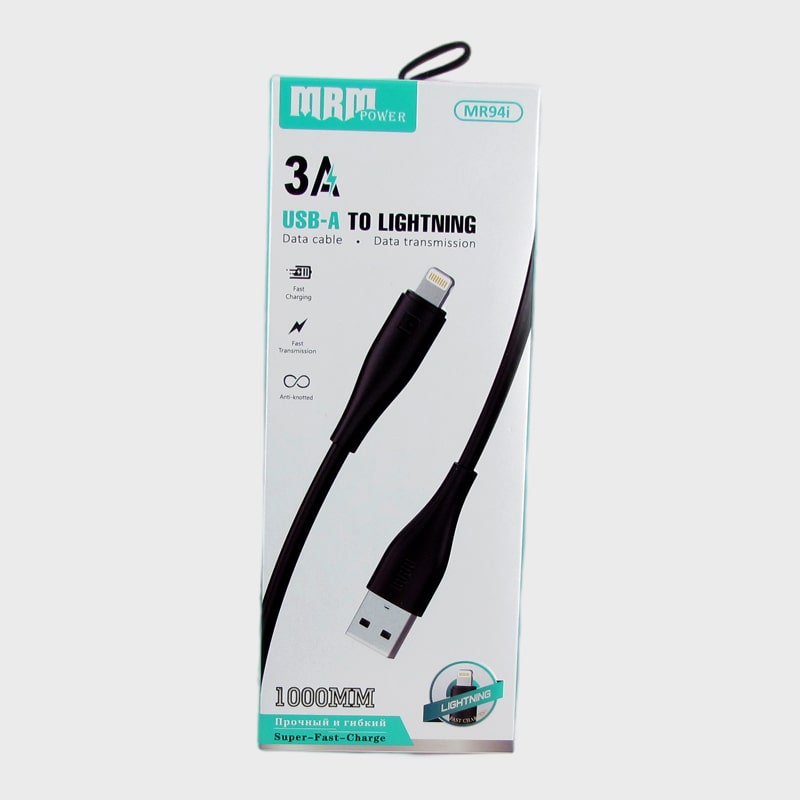 Кабель LIGHTNING 1м MR-94-IP черный в коробке