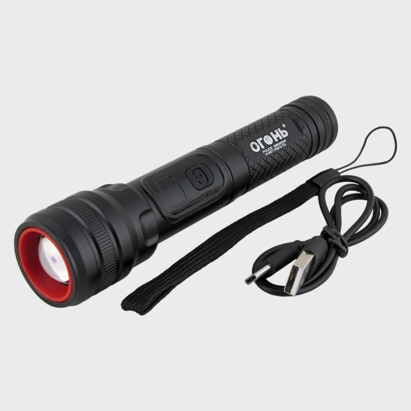 Фонарь светодиодный H-3071-PM10-TG (1 мощ., акк,18650, шнур TYPE-C) с магнитом, zoom