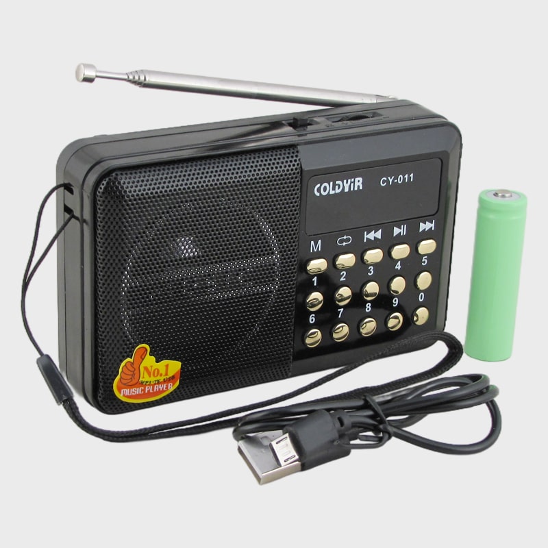 Радиоприёмник CY-011 (FM) USB, TF аккум.14500, шнур miniUSB