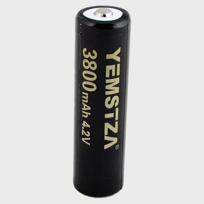 Аккумулятор 18650 3800mA Yemstza 10A бытовые черные  (47gr)