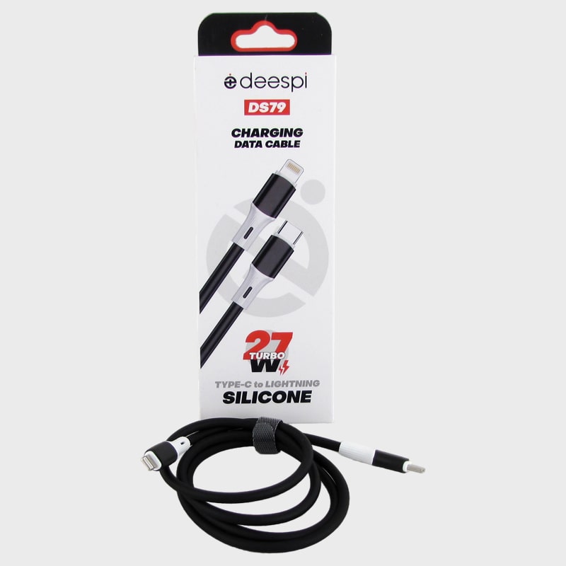 Кабель TYPE-C - LIGHTNING 1м DS-79B черный 27W силиконовый в коробке