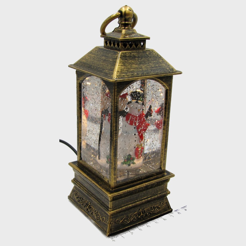 Новогодний фонарь  средний А-1 (Снеговик) 20см металл