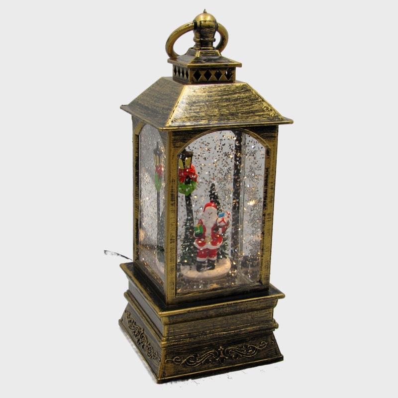 Новогодний фонарь  средний А-1 (Санта) 20см металл