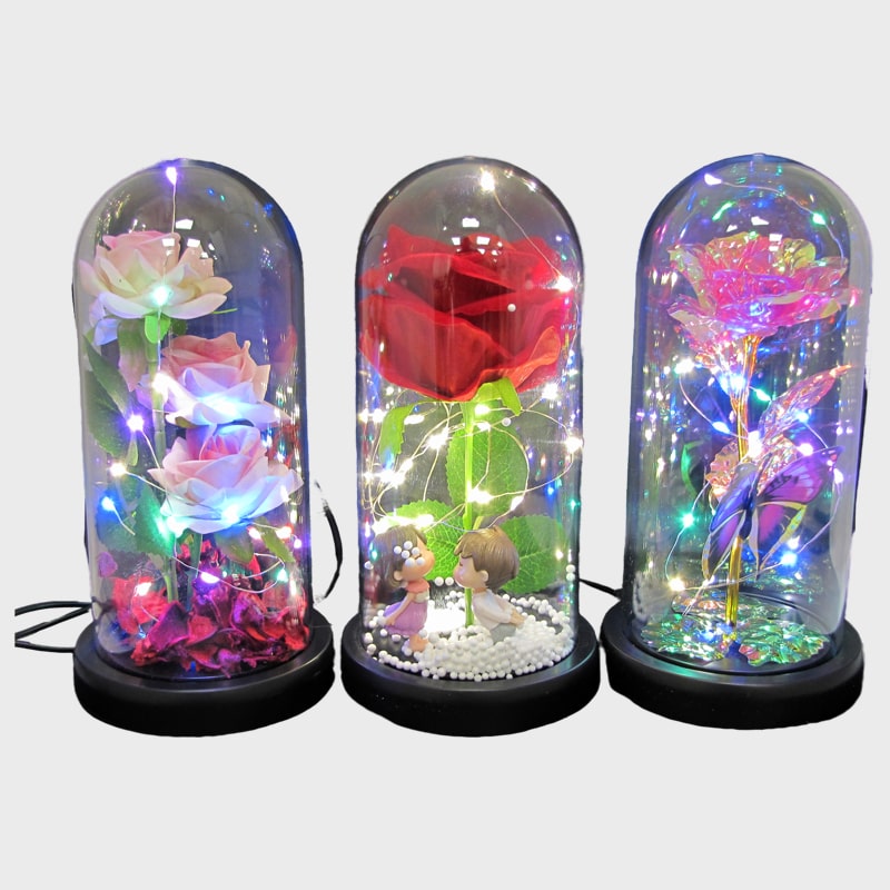 Светильник настольный светодиодный ZP-1/2/3 (розы в колбе)