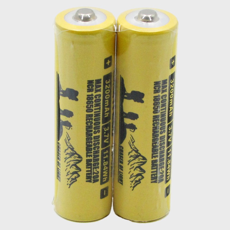 Аккумулятор 18650 3200mA Lightess 10A бытовые желтые  (45gr)