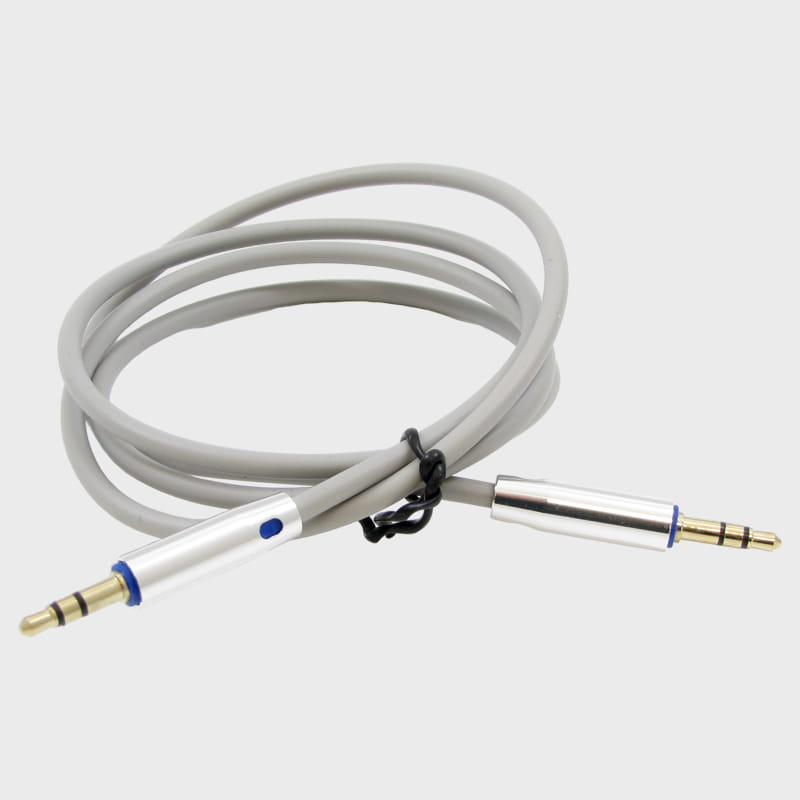 Шнур AUX (Джек 3,5 - Джек 3,5) 1м F-1 серый ??