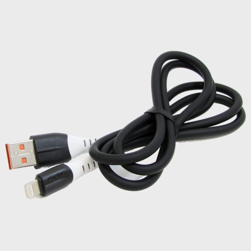Кабель LIGHTNING 1м X-82-IP силиконовый черный в коробке