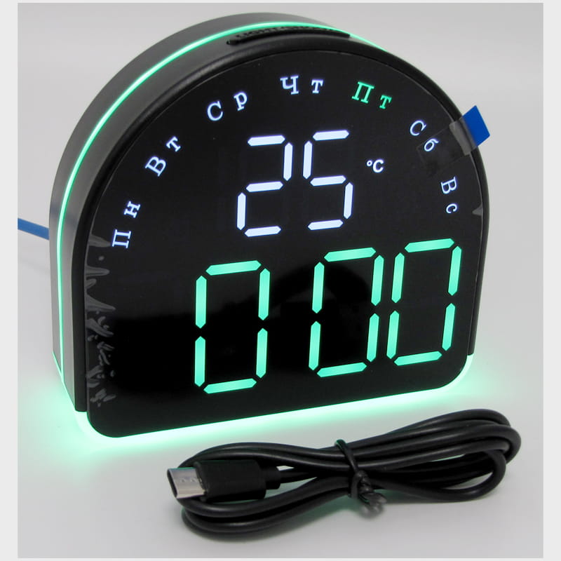 Часы-будильник электронные GH-5522 (зеленые цифры)