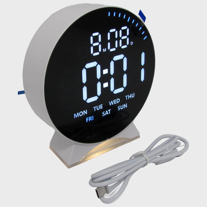 Часы-будильник электронные GH-6680 (белые цифры)