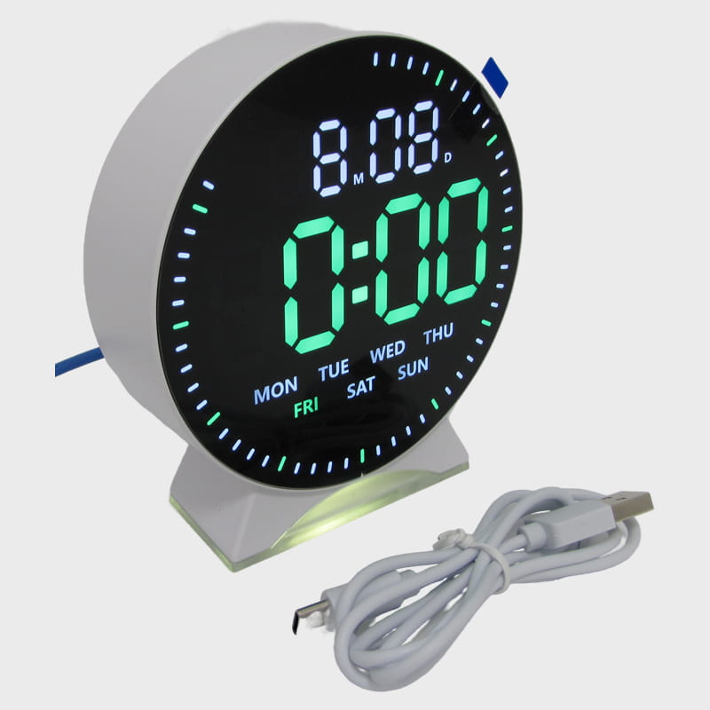 Часы-будильник электронные GH-6680 (зеленые цифры)