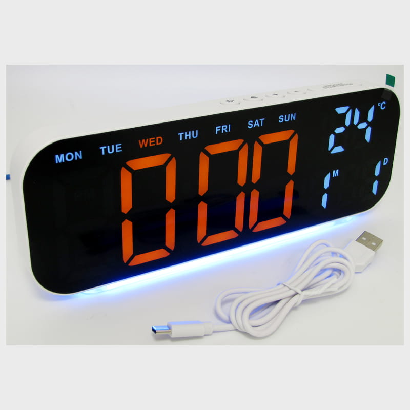 Часы-будильник электронные GH-9015 (оранжевые цифры)