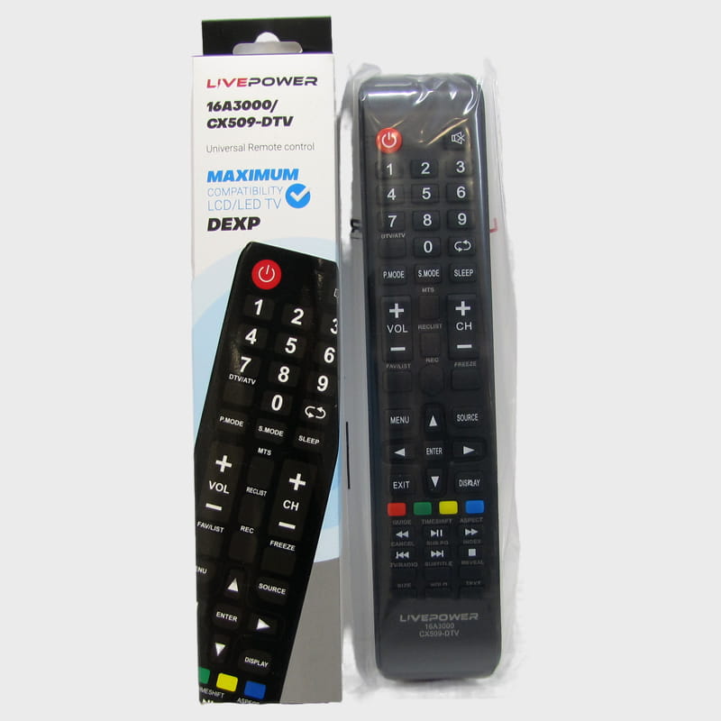 Пульт универсальный ТВ 16A3000/CX509-DTV for DEXP
