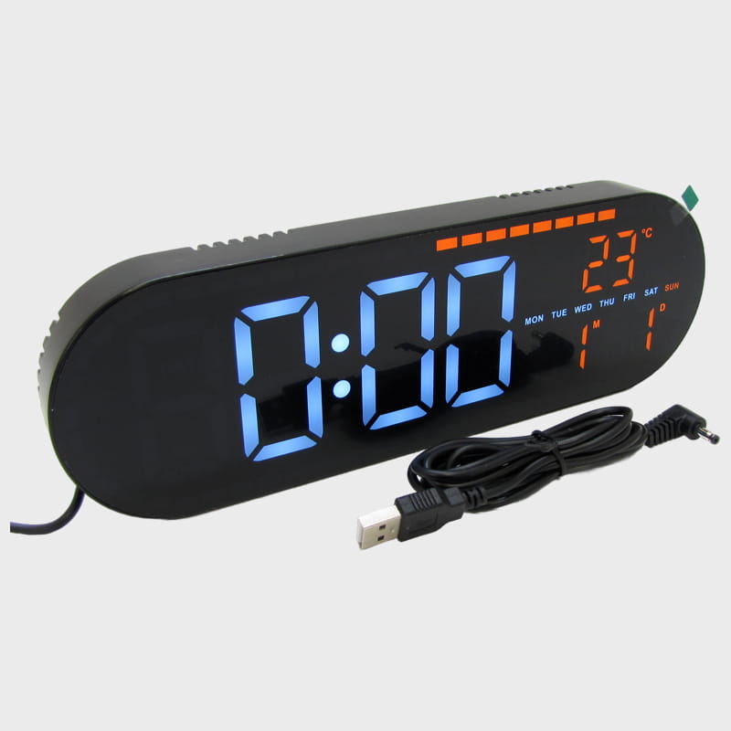 Часы-будильник электронные GH-9009 (белые+оранжевые цифры)