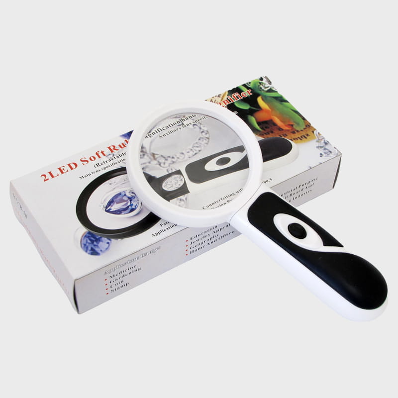 Лупа (75) 7B-5B двойная с подсветкой 2 лампы