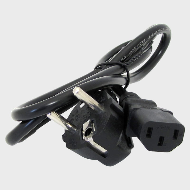 Шнур питания C-13 (C-12) для системного блока 1м черный в пакете