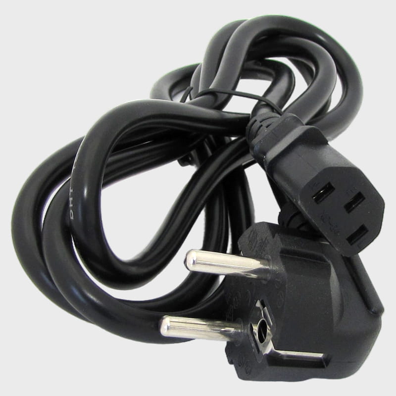 Шнур питания C-13 (C-8) для системного блока 1,5м Premium черный в пакете