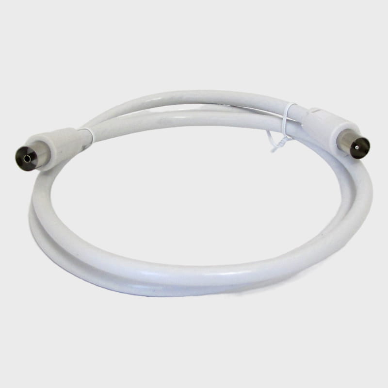 Кабель антенный TV-01 (ТВ гнездо - ТВ штекер) 1м белый